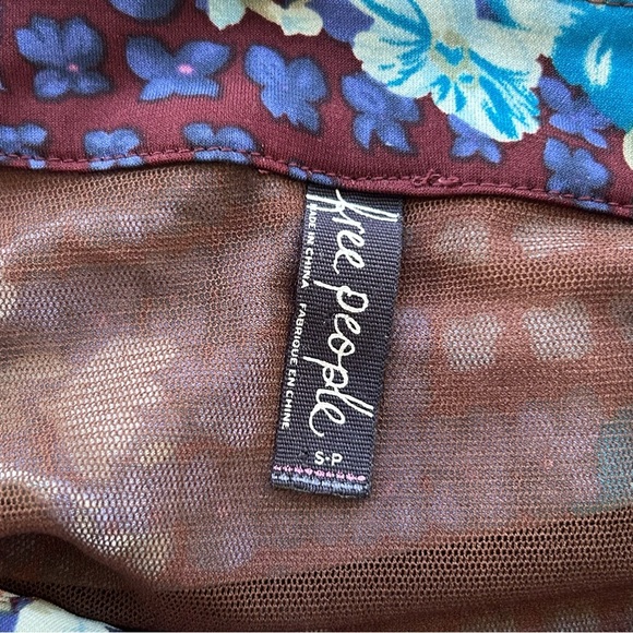 Free People Spring Fling Floral Dress Size Small Plum Purple Blue - Picture 4 of 4